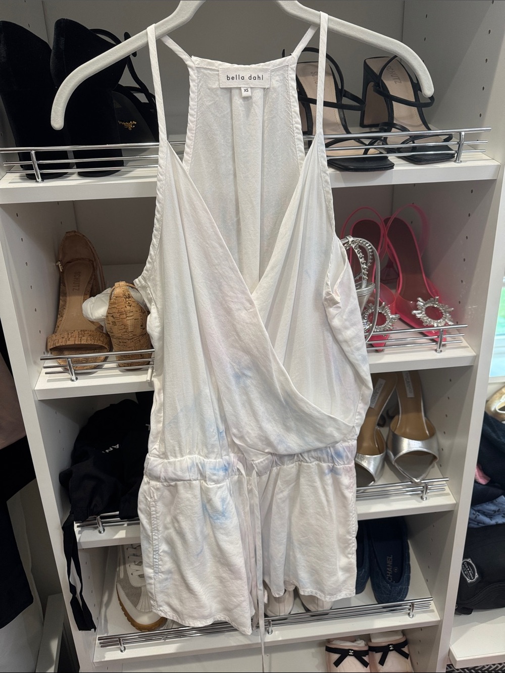 Bella Dahl White Surplice Sleeveless Romper